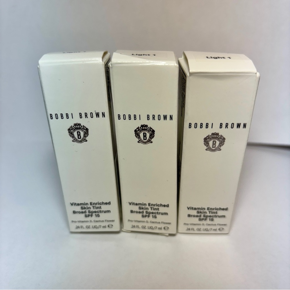 NEW Bobbi Brown Vitamin Enriched Skin Tint Light Lot of 3 Mini